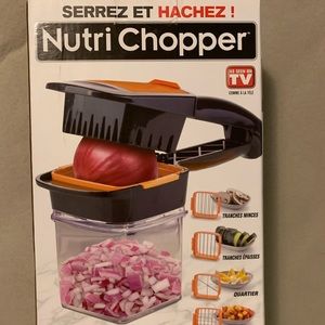 NutriChopper - Food Chopper & Dicer w/ 3 Stainless Steel Blades & Contai…